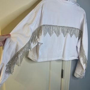 Size S/M. Perfect for Bachelorette Denim Jacket